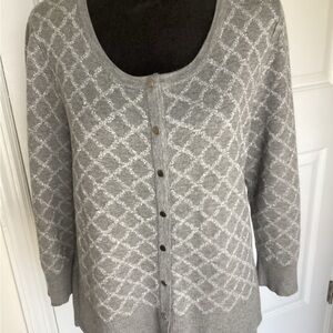 White House Black Market silver cardigan-Size XL